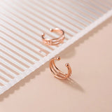 925 Silver Multi-layered Ear Clip Earrings