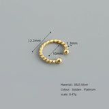 925 Silver Twist Circle Ear Clip Hoop Earrings