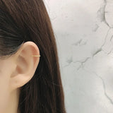 925 Silver Twist Circle Ear Clip Hoop Earrings