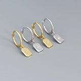 925 Silver Punk Square Light Star Dangle Earrings for Women