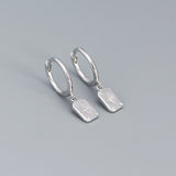 925 Silver Punk Square Light Star Dangle Earrings for Women