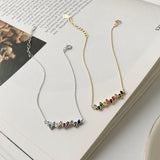 925 Silver Rainbow Zircon Charm Bracelet for Women