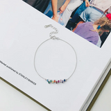 925 Silver Rainbow Zircon Charm Bracelet for Women