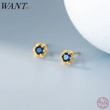 925 Silver Retro Lace Zircon Stud Earrings for Women