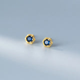 925 Silver Retro Lace Zircon Stud Earrings for Women