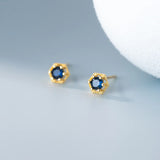 925 Silver Retro Lace Zircon Stud Earrings for Women
