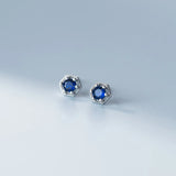 925 Silver Retro Lace Zircon Stud Earrings for Women