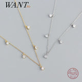 925 Silver Rock Pendant Zircon Necklace for Women