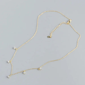 925 Silver Rock Pendant Zircon Necklace for Women