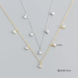 925 Silver Rock Pendant Zircon Necklace for Women