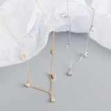 925 Silver Rock Pendant Zircon Necklace for Women