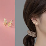 925 Silver Butterfly Stud Earrings Sweet Party Wedding Jewelry Gift