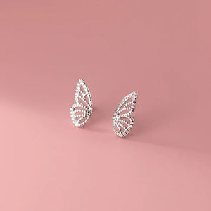 925 Silver Butterfly Stud Earrings Sweet Party Wedding Jewelry Gift