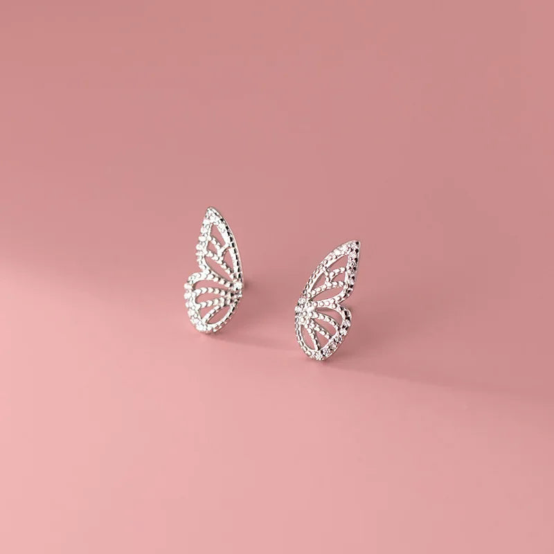 925 Silver Butterfly Stud Earrings Sweet Party Wedding Jewelry Gift