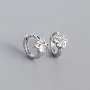 925 Silver Cat Claw Zircon Stud Earrings Bohemia Piercing Jewelry
