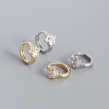 925 Silver Cat Claw Zircon Stud Earrings Bohemia Piercing Jewelry