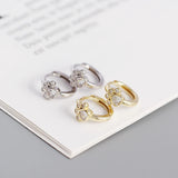 925 Silver Cat Claw Zircon Stud Earrings Bohemia Piercing Jewelry
