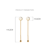 925 Silver Chain Tassel Smiley Earrings Punk Goth Jewelry