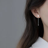 925 Silver Chain Tassel Smiley Earrings Punk Goth Jewelry