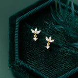 925 Silver Clover Stud Earrings for Women Wedding