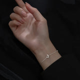 925 Sterling Silver Cupid Moon Charm Bracelet for Women