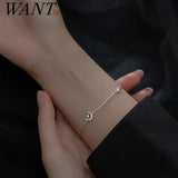 925 Sterling Silver Cupid Moon Charm Bracelet for Women