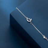 925 Sterling Silver Cupid Moon Charm Bracelet for Women