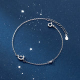 925 Sterling Silver Cupid Moon Charm Bracelet for Women