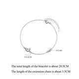 925 Sterling Silver Cupid Moon Charm Bracelet for Women