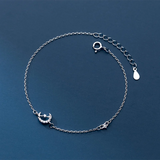 925 Sterling Silver Cupid Moon Charm Bracelet for Women
