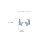 925 Silver Zircon Butterfly Stud Earrings for Women