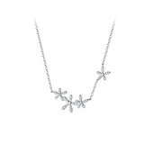 925 Silver Flower Pendant Necklace for Women Wedding