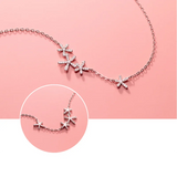 925 Silver Flower Pendant Necklace for Women Wedding