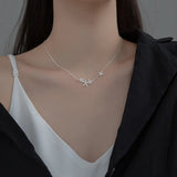 925 Silver Flower Pendant Necklace for Women Wedding