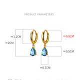 925 Silver Geometric Zircon Pendant Earrings for Women