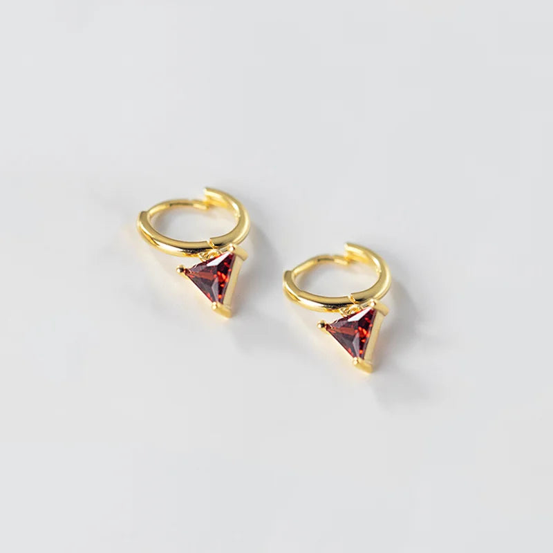 925 Silver Geometric Zircon Pendant Earrings for Women