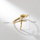925 Silver Open Finger Rose Flower Ring Women Charm Party Jewelry