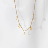 925 Silver LOVE Zircon Pendant Necklace for Women Wedding