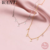 925 Silver LOVE Zircon Pendant Necklace for Women Wedding