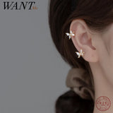 925 Silver Zircon Butterfly Ear Clip Loop Jewelry