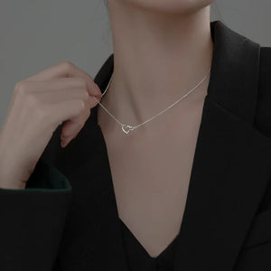 925 Silver Love Heart Hanging Necklace for Women
