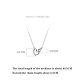 925 Silver Love Heart Hanging Necklace for Women