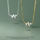 925 Silver Leaf Zircon Pendant Clavicle Necklace for Women