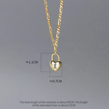 925 Silver Love Heart Lock Pendant Chain Necklace Women Party Jewelry Goth Charm