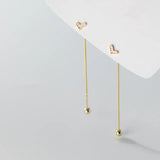 925 Silver Heart Snake Bone Tassel Earrings for Women
