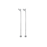 925 Silver Heart Snake Bone Tassel Earrings for Women