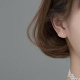 925 Silver Heart Zircon Small Stud Earrings Women Party Accessories