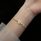 925 Silver Opal Flower Charm Bracelet for Women Wedding