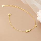 925 Silver Romantic Rose Flower Heart Zircon Bracelet