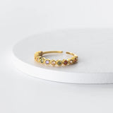 925 Silver Colored Zircon Lace Open Finger Ring for Women